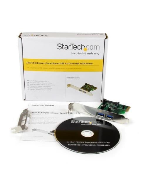 TARJETA PCIE 2PTOS USB 3.0 UASP ALIMENTAC SATA STARTECH PEXUSB3S24
