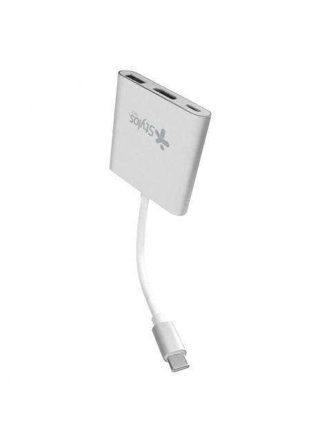 STYLOS HUB USB C MACHO - 1X USB C 1X USB 3.0 1X HDMI HEMBRA 5000 MBIT-S PLATA