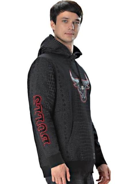 SUDADERA BULLS HOOD NEGRO NBA
