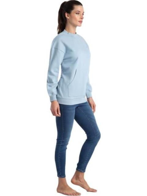SUDADERA CREW W AZUL SKECHERS1