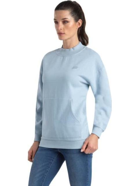SUDADERA CREW W AZUL SKECHERS1