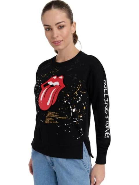 SUDADERA DAMA DAMA NEGRO THE ROLLING STONES