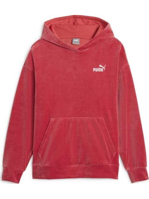 SUDADERA ESS ELEVATED VELOUR HOODIE ROJO PUMA