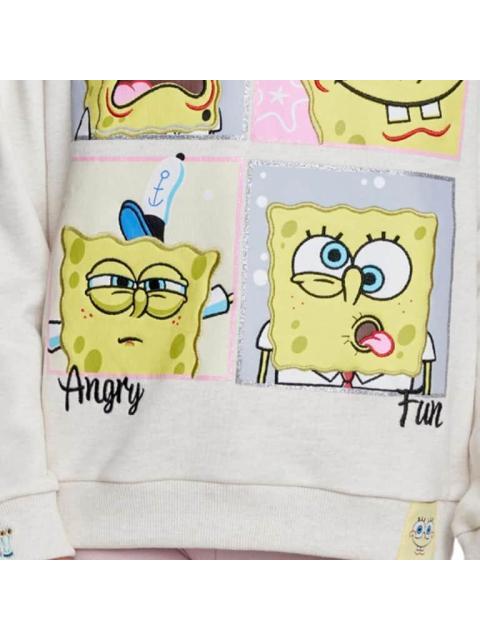 SUDADERA ESTAMPADA APLICACIONES BEIGE BOB ESPONJA