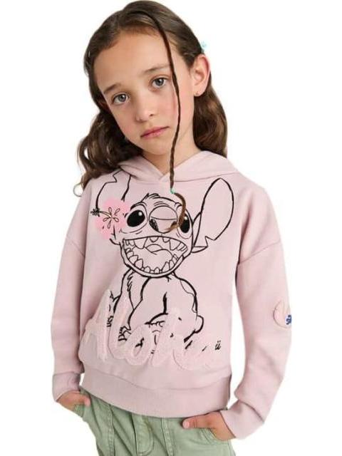 SUDADERA ESTAMPADA APLICACIONES PALO DE ROSA DISNEY