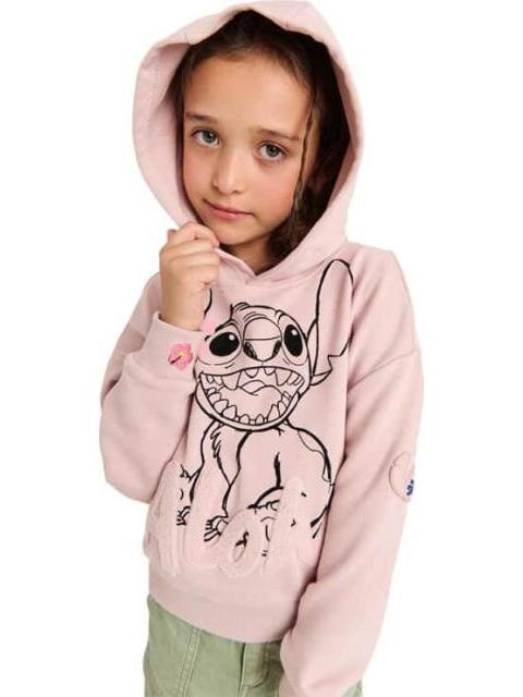 SUDADERA ESTAMPADA APLICACIONES PALO DE ROSA DISNEY