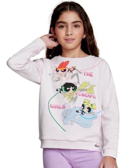 SUDADERA ESTAMPADA APLICACIONES ROSA LAS CHICAS SUPER PODEROSAS