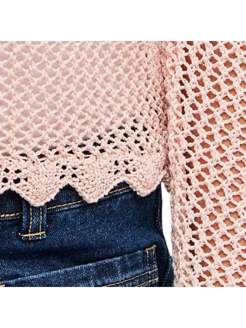 SUETER CROCHET ROSA SAO PAULO