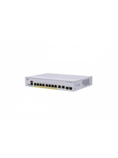 SWITCH CISCO GIGABIT ETHERNET BUSINESS 250 8 PUERTOS POE 10-100-1000MBPS + 2 PUERTOS SFP 20 GBIT-S 8000 ENTRADAS - ADMINISTRABLE