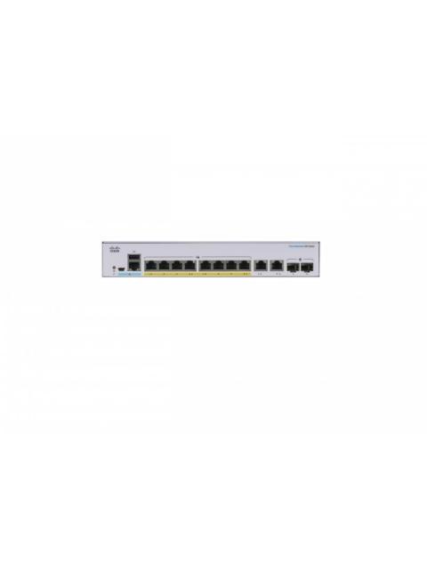 SWITCH CISCO GIGABIT ETHERNET BUSINESS 250 8 PUERTOS POE 10-100-1000MBPS + 2 PUERTOS SFP 20 GBIT-S 8000 ENTRADAS - ADMINISTRABLE