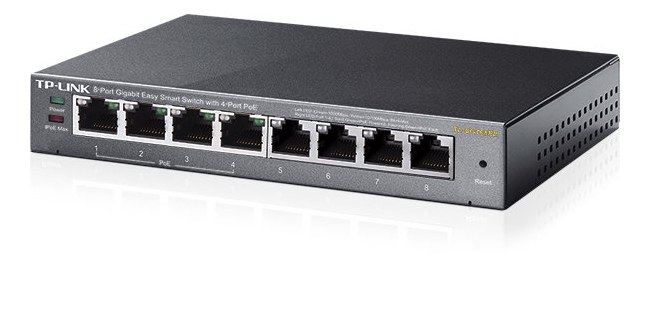 SWITCH TP-LINK GIGABIT ETHERNET TL-SG108PE EASY SMART POE 8 PUERTOS 10-100-1000MBPS (4X POE) 16 GBIT-S 4000 ENTRADAS - NO ADMINISTRABLE