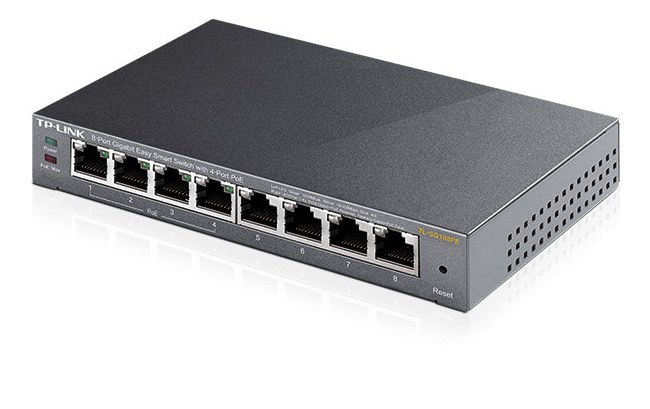 SWITCH TP-LINK GIGABIT ETHERNET TL-SG108PE EASY SMART POE 8 PUERTOS 10-100-1000MBPS (4X POE) 16 GBIT-S 4000 ENTRADAS - NO ADMINISTRABLE