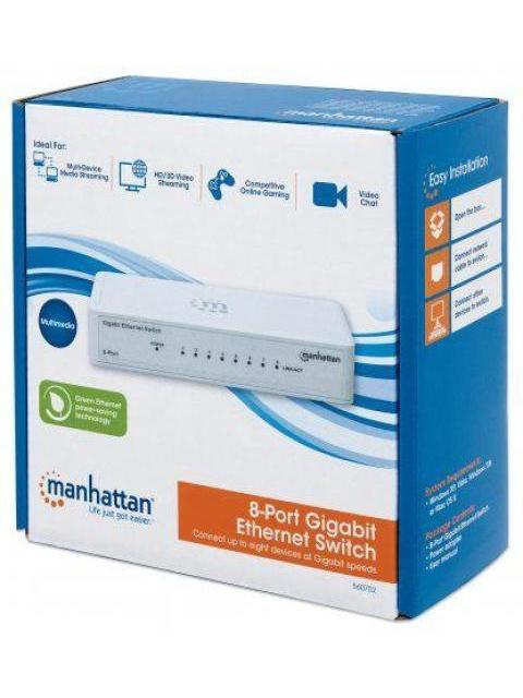 SWITCH GB 8 PTOS MANHATTAN ETHERNET BLANCO 560702