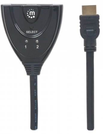 MANHATTAN SWITCH HDMI 1.3 DE 2 PUERTOS 2X HDMI HEMBRA - 1X HDMI MACHO NEGRO