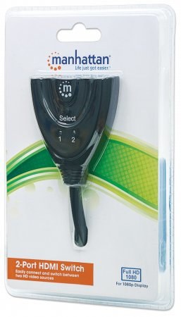 MANHATTAN SWITCH HDMI 1.3 DE 2 PUERTOS 2X HDMI HEMBRA - 1X HDMI MACHO NEGRO