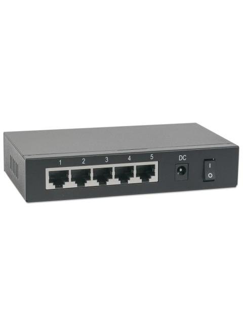 SWITCH INTELLINET FAST ETHERNET 561082 5 PUERTOS POE+ 10-100MBPS 10GBIT-S 2048 ENTRADAS - NO ADMINISTRABLE