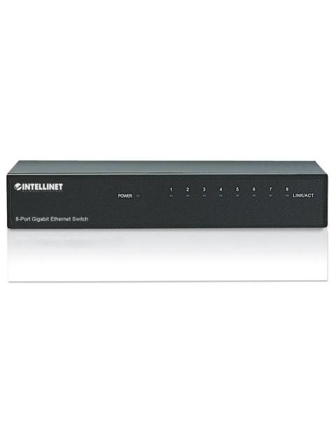 SWITCH INTELLINET GIGABIT ETHERNET 530347 8 PUERTOS 10-100-1000MBPS 4096 ENTRADAS - NO ADMINISTRABLE