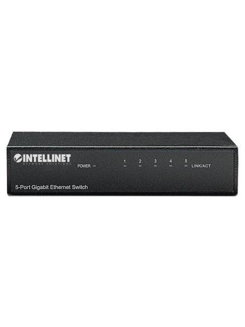 SWITCH INTELLINET GIGABIT ETHERNET 530378 5 PUERTOS 10-100-1000MBPS 1024 ENTRADAS - NO ADMINISTRABLE