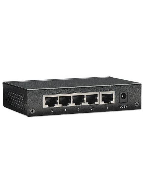 SWITCH INTELLINET GIGABIT ETHERNET 530378 5 PUERTOS 10-100-1000MBPS 1024 ENTRADAS - NO ADMINISTRABLE