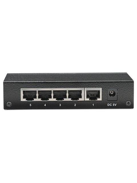 SWITCH INTELLINET GIGABIT ETHERNET 530378 5 PUERTOS 10-100-1000MBPS 1024 ENTRADAS - NO ADMINISTRABLE