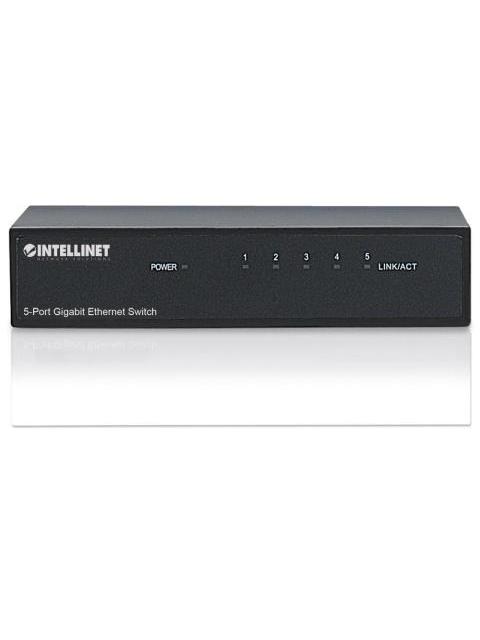 SWITCH INTELLINET GIGABIT ETHERNET 530378 5 PUERTOS 10-100-1000MBPS 1024 ENTRADAS - NO ADMINISTRABLE
