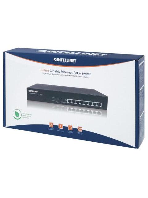 SWITCH INTELLINET GIGABIT ETHERNET 560641 8 PUERTOS POE+ 10-100-1000MBPS 16GBIT-S 4096 ENTRADAS