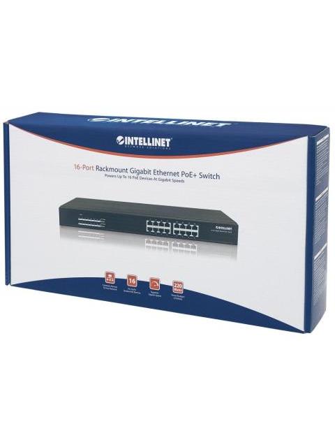 SWITCH INTELLINET GIGABIT ETHERNET 560993 16 PUERTOS 10-100-1000MBPS 32 GBIT-S 8192 ENTRADAS - NO ADMINISTRABLE