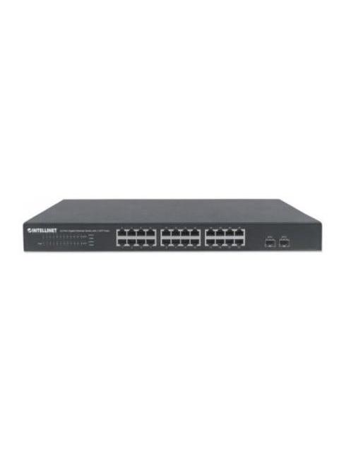 SWITCH INTELLINET GIGABIT ETHERNET 561044 24 PUERTOS 10-100-1000MBPS + 2 PUERTOS SFP 52 GBIT-S 8192 ENTRADAS - NO ADMINISTRABLE