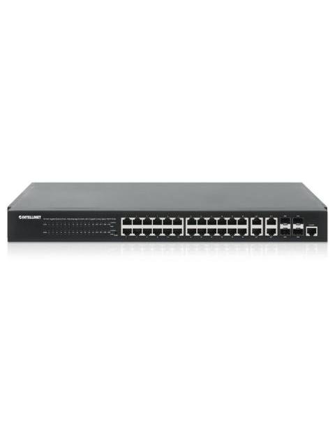 SWITCH INTELLINET GIGABIT ETHERNET 561426 24 PUERTOS 10-100-1000MBPS + 4X PUERTOS SFP 56 GBIT-S 8000 ENTRADAS - NO ADMINISTRABLE