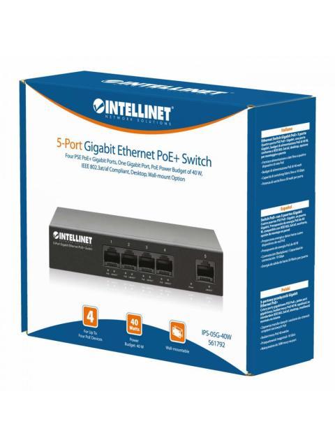 SWITCH INTELLINET GIGABIT ETHERNET 561792 5 PUERTOS 10-100-1000MBPS 10 GBIT-S 2000 ENTRADAS - NO ADMINISTRABLE