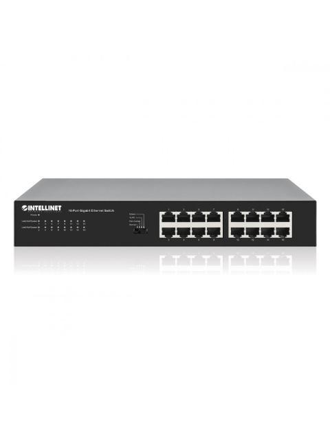 SWITCH INTELLINET GIGABIT ETHERNET 561815 16 PUERTOS 10-100-1000MBPS 32 GBIT-S 8.192 ENTRADAS - NO ADMINISTRABLE