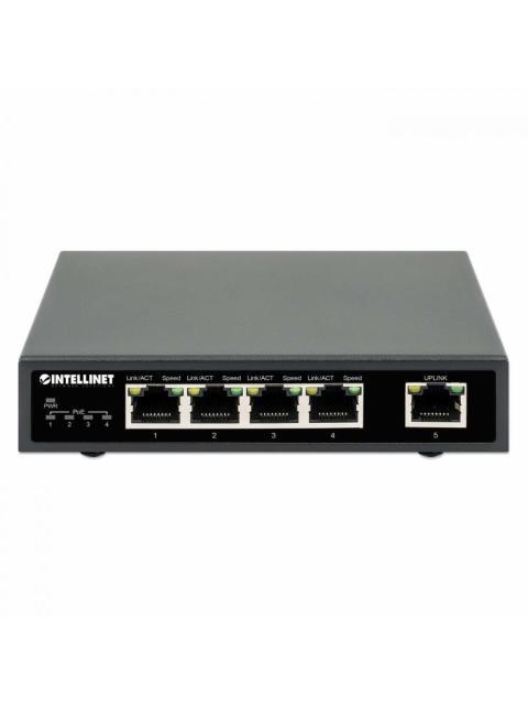 SWITCH INTELLINET GIGABIT ETHERNET 561839 5 PUERTOS POE 10-100-1000MBPS (4X POE+) 10 GBIT-S 2000 ENTRADAS - NO ADMINISTRABLE