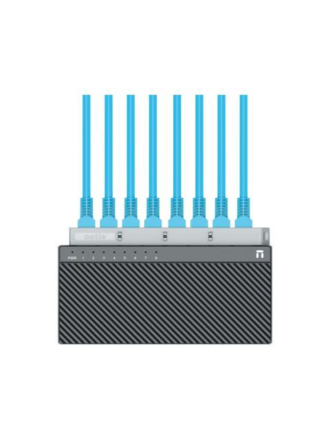 SWITCH NETIS FAST ETHERNET ST3108C 8 PUERTOS10-100MBPS 8GBIT-S 2000 ENTRADAS - NO ADMINISTRABLE