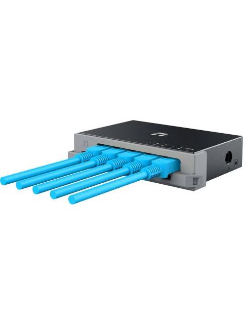 SWITCH NETIS MODELO ST105D 5 PUERTOS 10-100MBPS SWITCH DE ESCRITORIO CARCASA METALICA CON SEGURO DE CONECTOR INCORPORADO NO ADMINISTRABLE