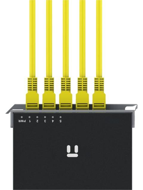 SWITCH NETIS MODELO ST105GD 5 PUERTOS GIGABIT SWITCH DE ESCRITORIO CARCASA METALICA CON SEGURO DE CONECTOR INCORPORADO NO ADMINISTRABLE