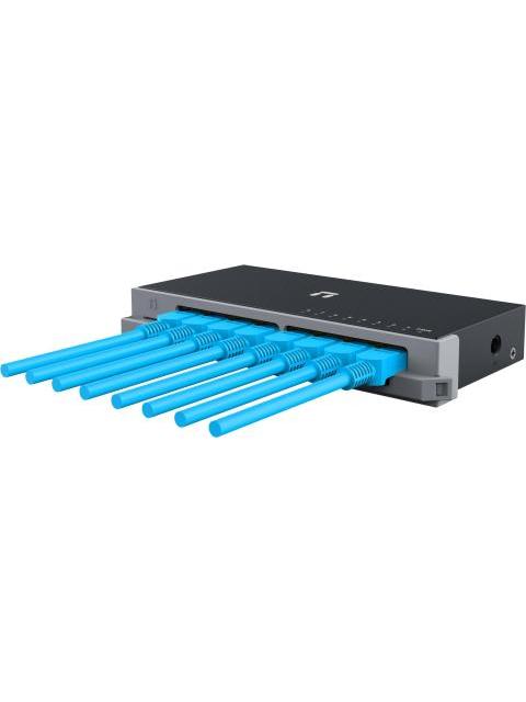 SWITCH NETIS MODELO ST108D 8 PUERTOS 10-100MBPS SWITCH DE ESCRITORIO CARCASA METALICA CON SEGURO DE CONECTOR INCORPORADO NO ADMINISTRABLE