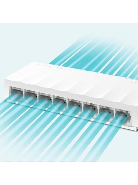 SWITCH TP-LINK FAST ETHERNET LS1008 8 PUERTOS 10-100MBPS 1.6 GBIT-S 2000 ENTRADAS - NO ADMINISTRABLE