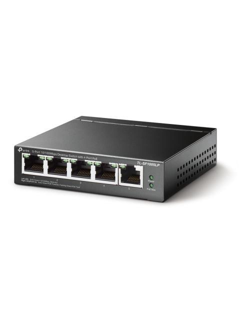 SWITCH TP-LINK FAST ETHERNET TL-SF1005P 5 PUERTOS 10-100MBPS (4X POE) 1 GBIT-S 2000 ENTRADAS - NO ADMINISTRABLE