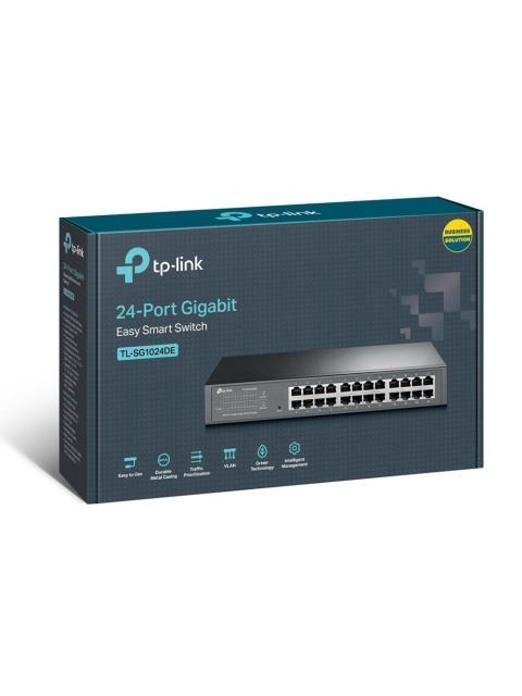 SWITCH TP-LINK GIGABIT ETHERNET EASY SMART 24 PUERTOS 10-100-1000MBPS 8000 ENTRADAS 48 GBIT-S - ADMINISTRABLE