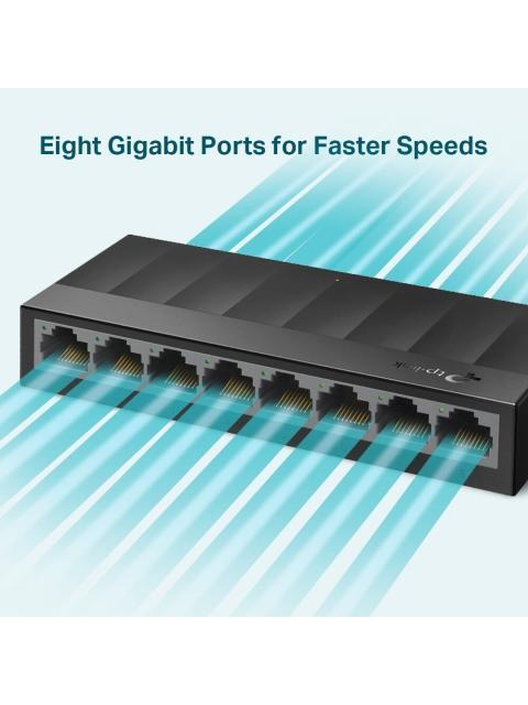 SWITCH TP-LINK GIGABIT ETHERNET LS1008G 8 PUERTOS 10-100-1000MBPS 16 GBIT-S 4000 ENTRADAS - NO ADMINISTRABLE