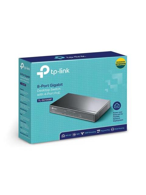 SWITCH TP-LINK GIGABIT ETHERNET TL-SG1008P 8 PUERTOS10-100-1000MBPS (4X POE+) 16GBIT-S 4.000 ENTRADAS - NO ADMINISTRABLE
