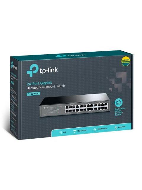 SWITCH TP-LINK GIGABIT ETHERNET TL-SG1024D 24 PUERTOS 10-100-1000MBPS 48 GBIT-S 8000 ENTRADAS NO ADMINISTRABLE