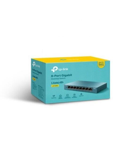 SWITCH TP-LINK GIGABIT ETHERNET LS108G 8 PUERTOS 10-100-1000MBPS 11.9 MPPS 4000 ENTRADAS - NO ADMINISTRABLE