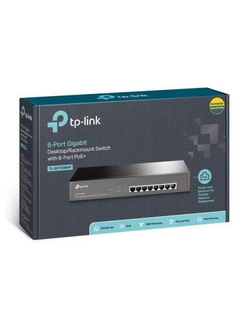 SWITCH TP-LINK GIGABIT ETHERNET SG1008MP 8 PUERTOS 10-100-1000MBPS 16 GBIT-S 4000 ENTRADAS - NO ADMINISTRABLE