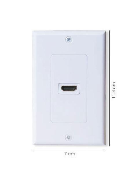 TAPA FACEPLATE DE 1 PANEL CON JACK HDMI C-CABLE HEMBRA (PIGTAIL) UNIVERSAL STANDARD BLANCO BROBOTIX 073307