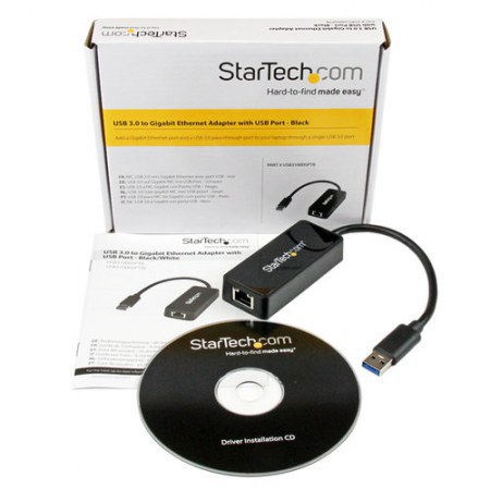 STARTECH  TARJETA ETHERNET EXTERNA USB 3.0 ALAMBRICO 1X RJ-45 NEGRO
