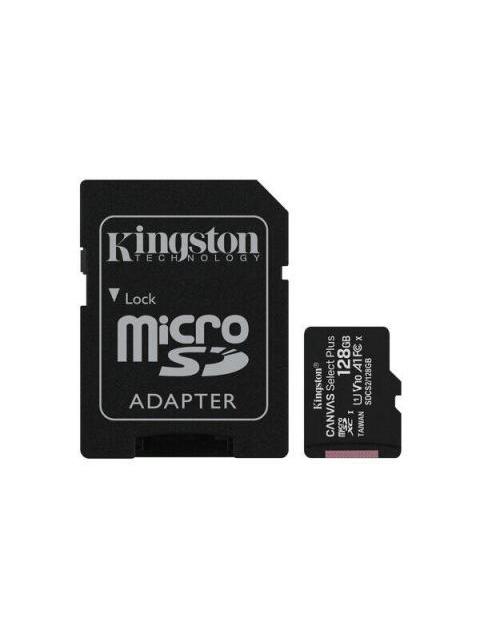 MEMORIA FLASH KINGSTON CANVAS SELECT PLUS 128GB MICROSDXC UHS-I CLASE 10 CON ADAPTADOR