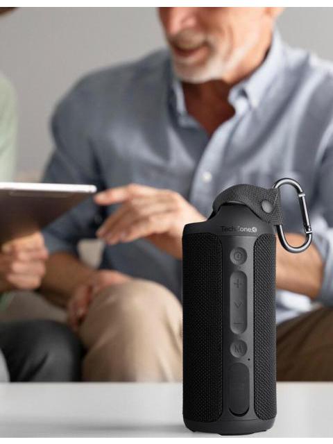 TECHZONE BOCINA PORTATIL TZSP02 BLUETOOTH INALAMBRICO USB-C NEGRO