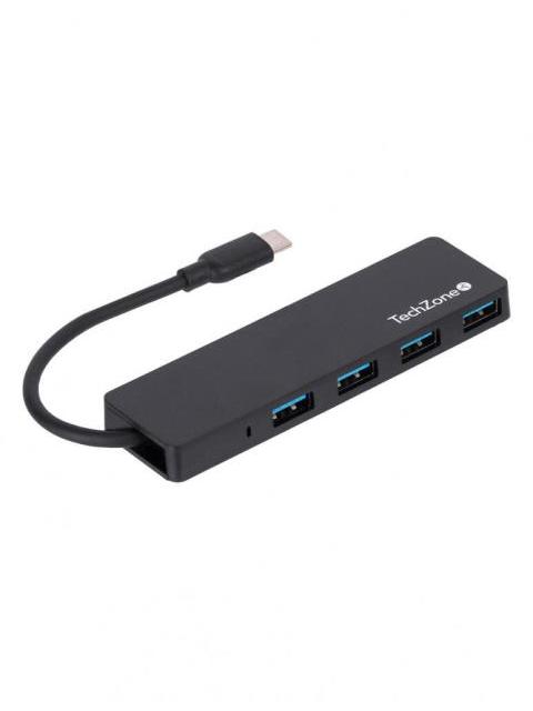 TECHZONE HUB USB-C 3.2 MACHO - 4X USB-A 3.2 500 MBIT-S NEGRO