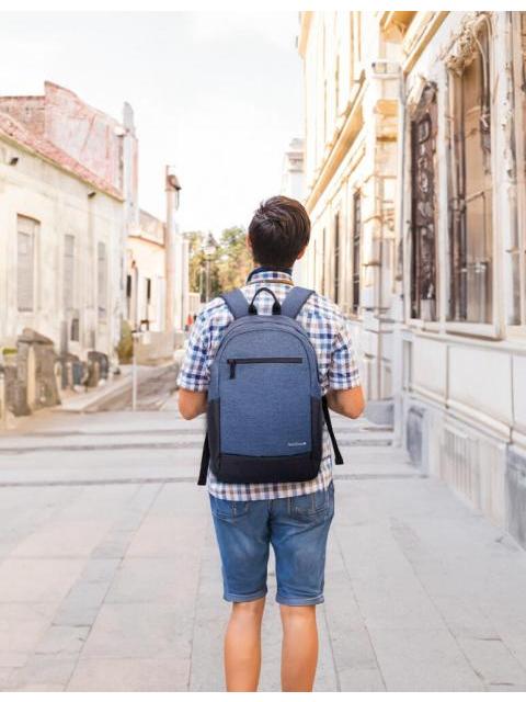 TECHZONE MOCHILA DE POLIESTER EASY LITE BLUE PARA LAPTOP 15.6 AZUL